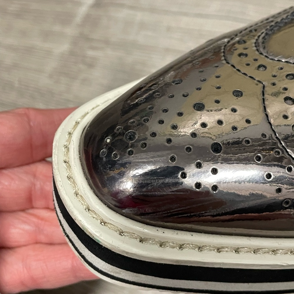 Prada Silver and Black Platform Shoes - Picture 5 of 11
